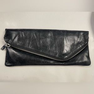 HOBO brand black leather clutch